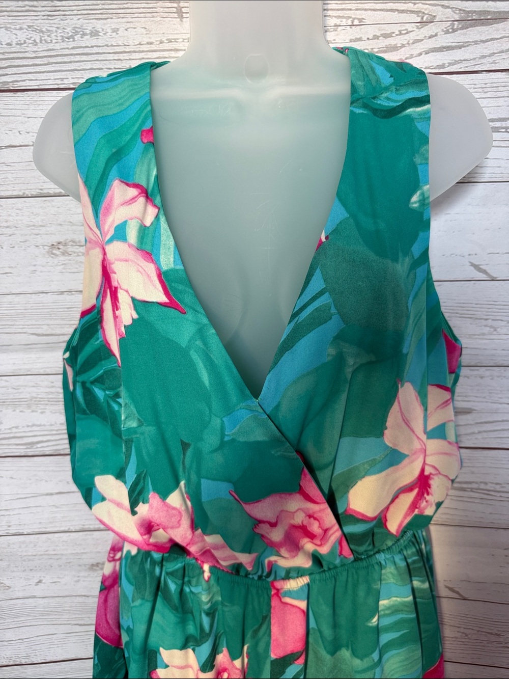 Show Me Your MuMu Teal and Pink Floral Print Romper Jumpsuit Size Large - Picture 2 of 9